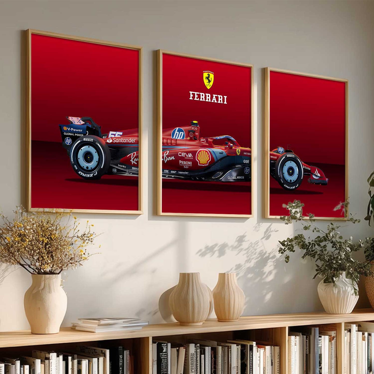 Big Ferrari F1 Car Wall Art Paintings for Living Room Bedroom