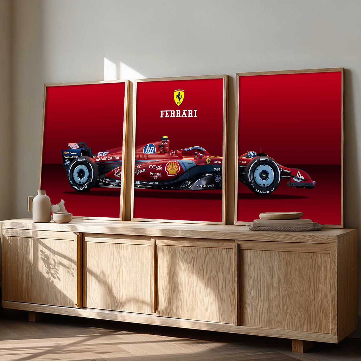 Big Ferrari F1 Car Wall Art Paintings for Living Room Bedroom