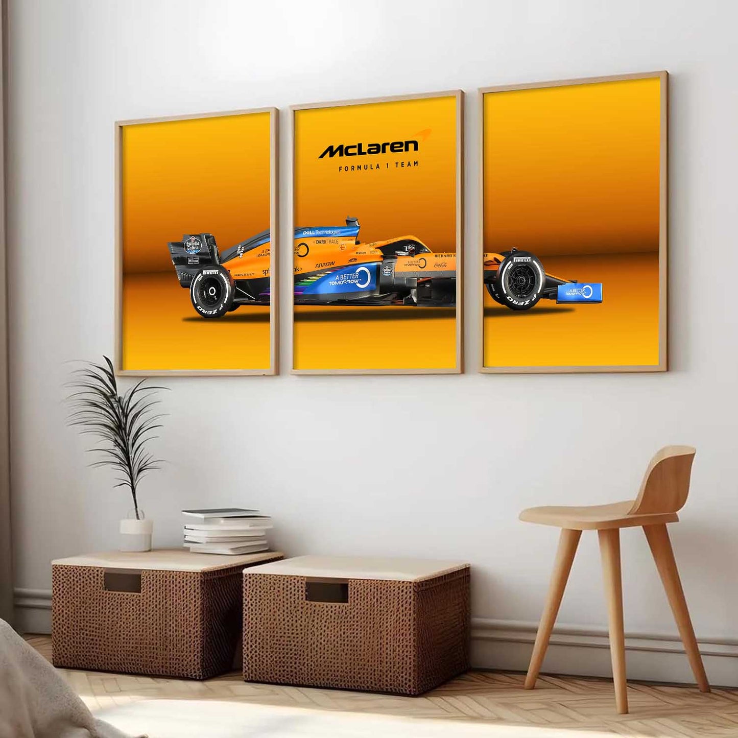 Big Mclaren F1 Car Wall Art Paintings for Living Room Bedroom