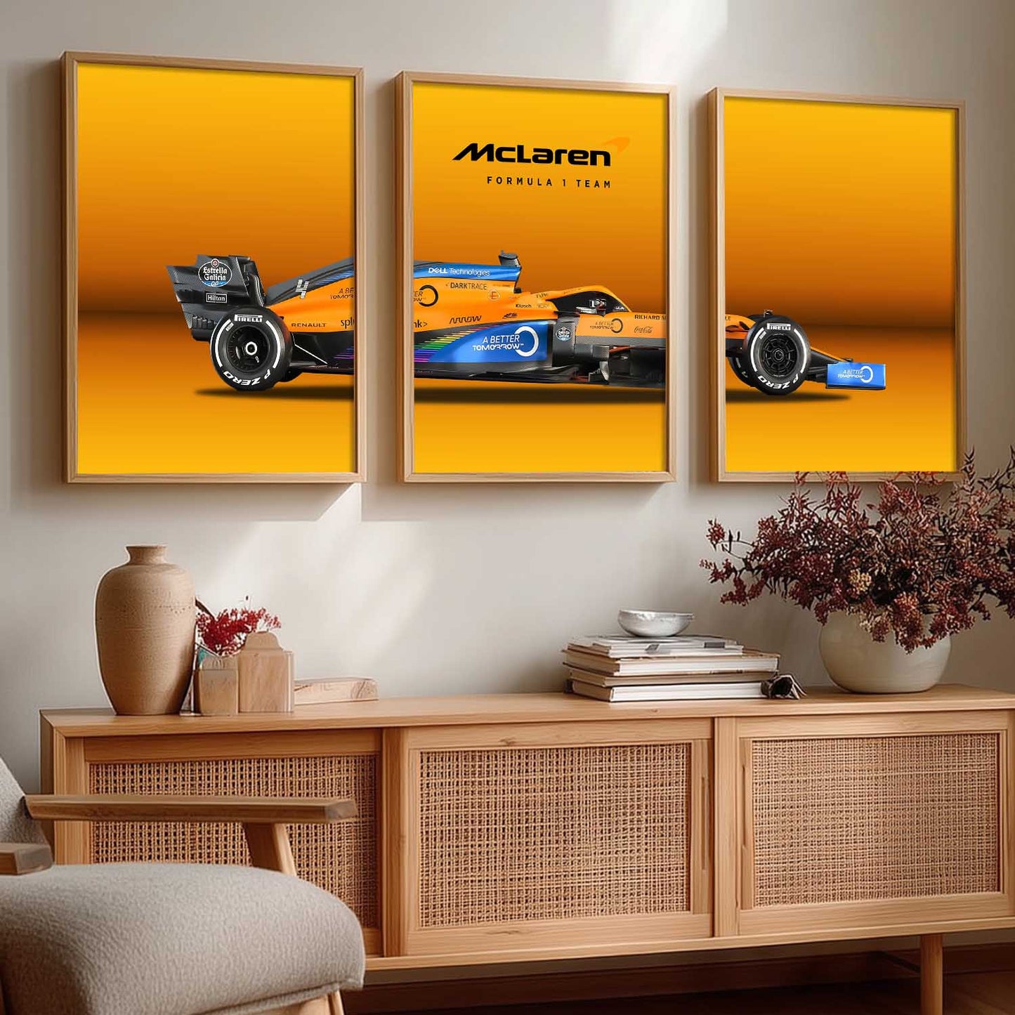 Big Mclaren F1 Car Wall Art Paintings for Living Room Bedroom