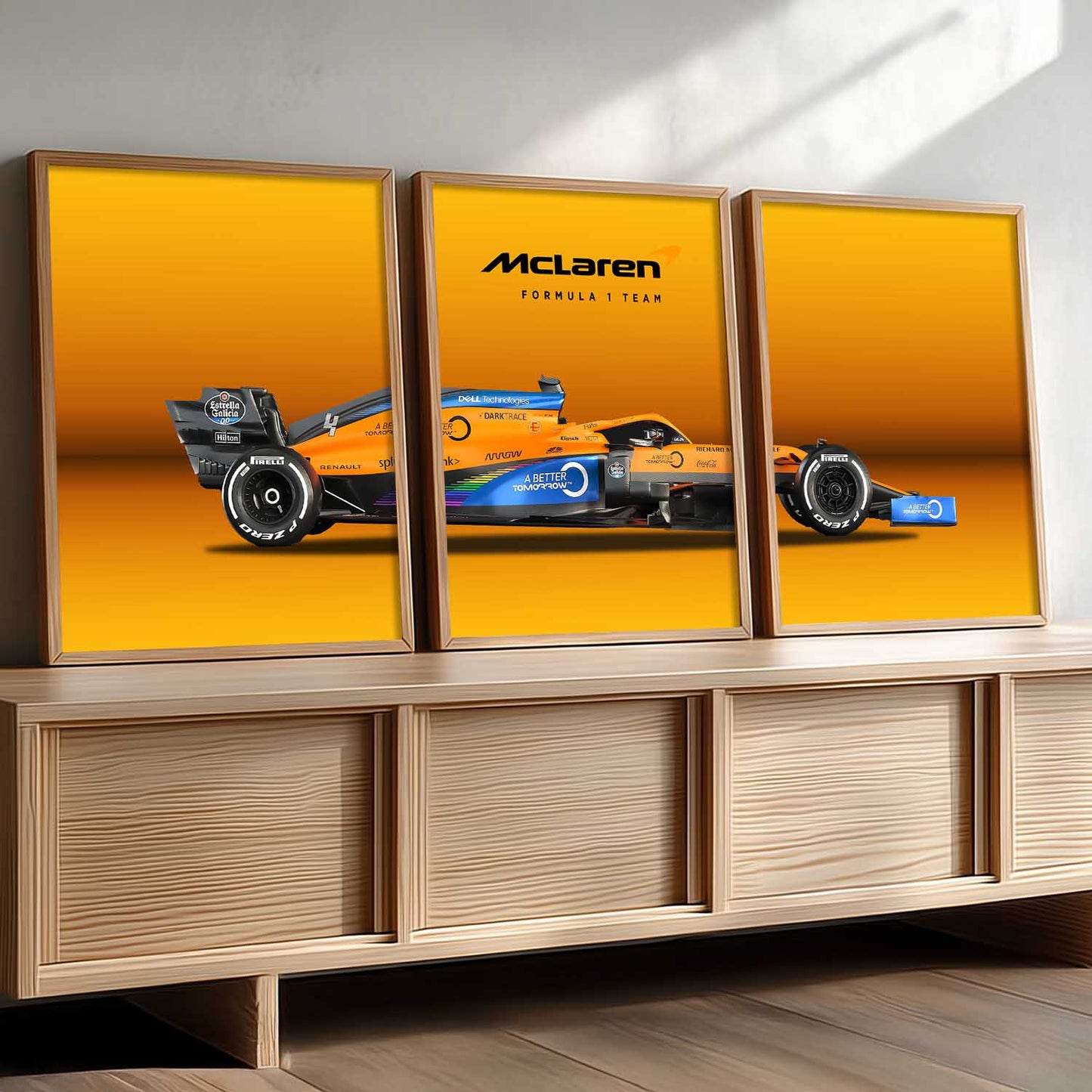 Big Mclaren F1 Car Wall Art Paintings for Living Room Bedroom
