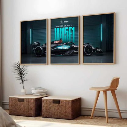 Big Mercedes F1 Car Wall Art Paintings for Living Room Bedroom