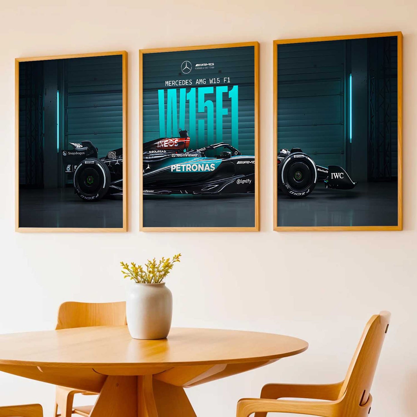 Big Mercedes F1 Car Wall Art Paintings for Living Room Bedroom