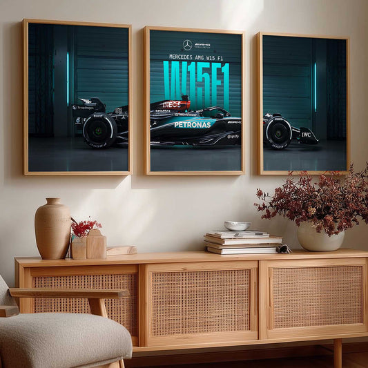 Big Mercedes F1 Car Wall Art Paintings for Living Room Bedroom