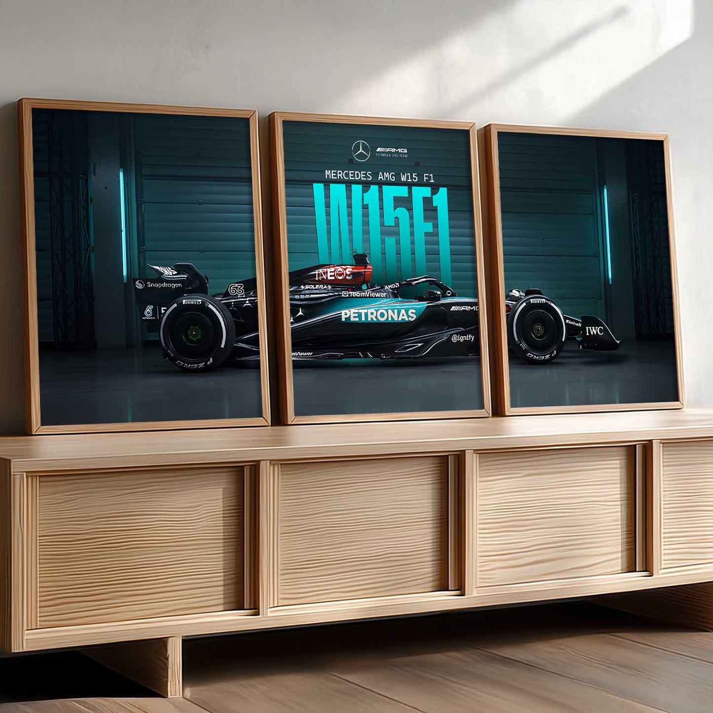 Big Mercedes F1 Car Wall Art Paintings for Living Room Bedroom