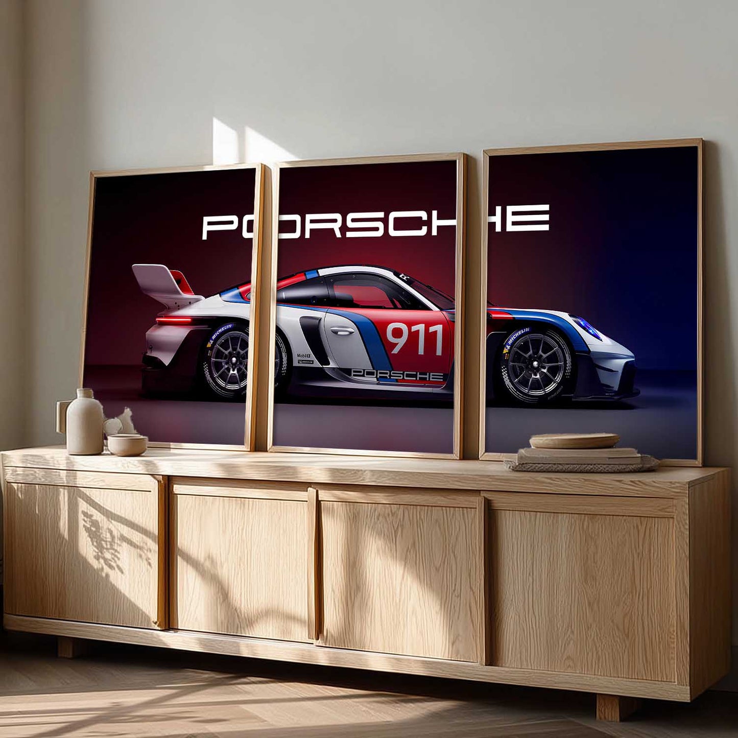 Big Porche Car Wall Art Paintings for Living Room Bedroom
