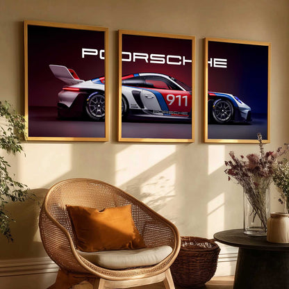 Big Porche Car Wall Art Paintings for Living Room Bedroom
