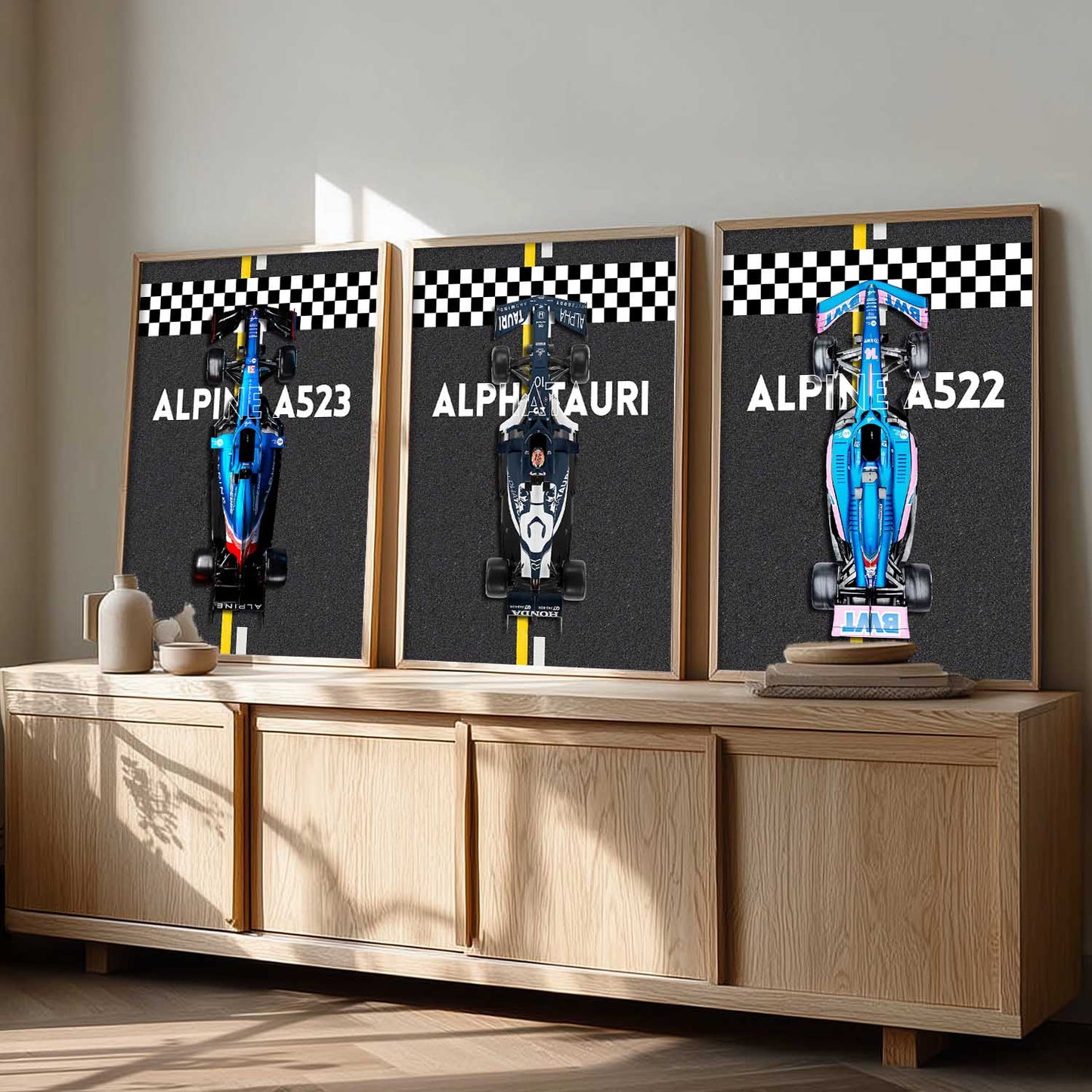 Big Formula 1 Cars Wall Art Paintings for Living Room Bedroom