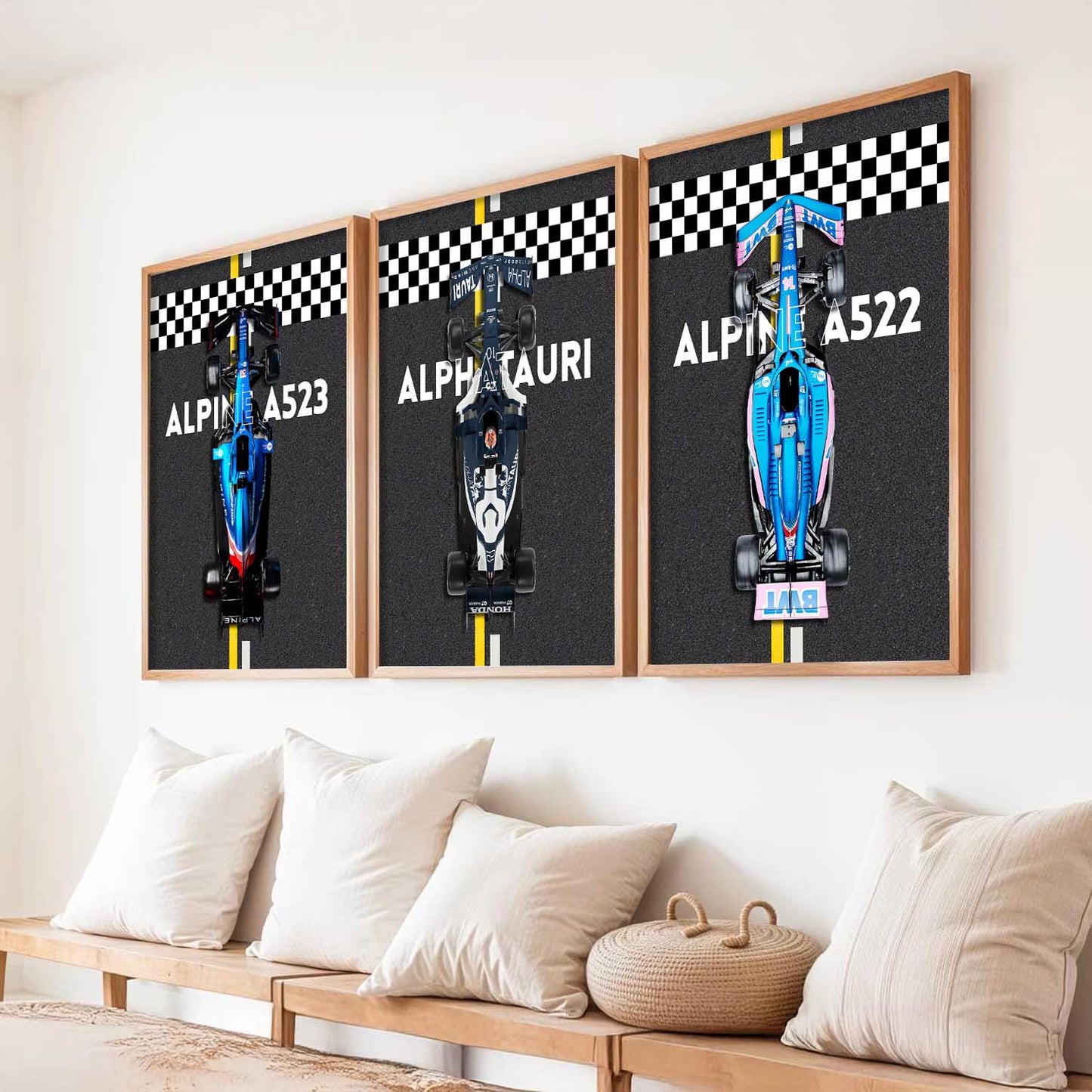 Big Formula 1 Cars Wall Art Paintings for Living Room Bedroom