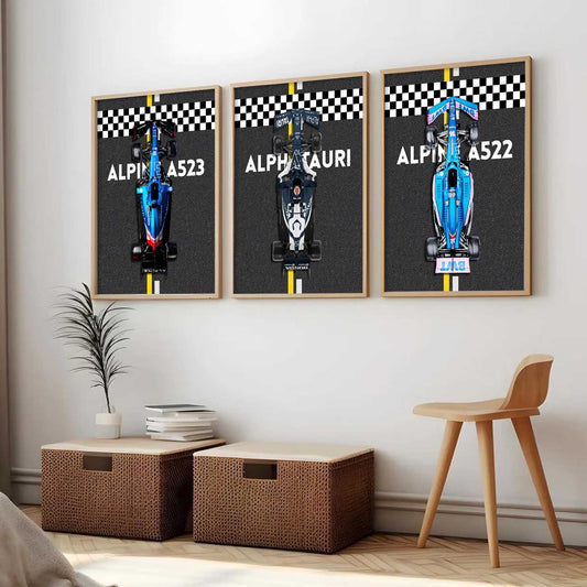 Big Formula 1 Cars Wall Art Paintings for Living Room Bedroom