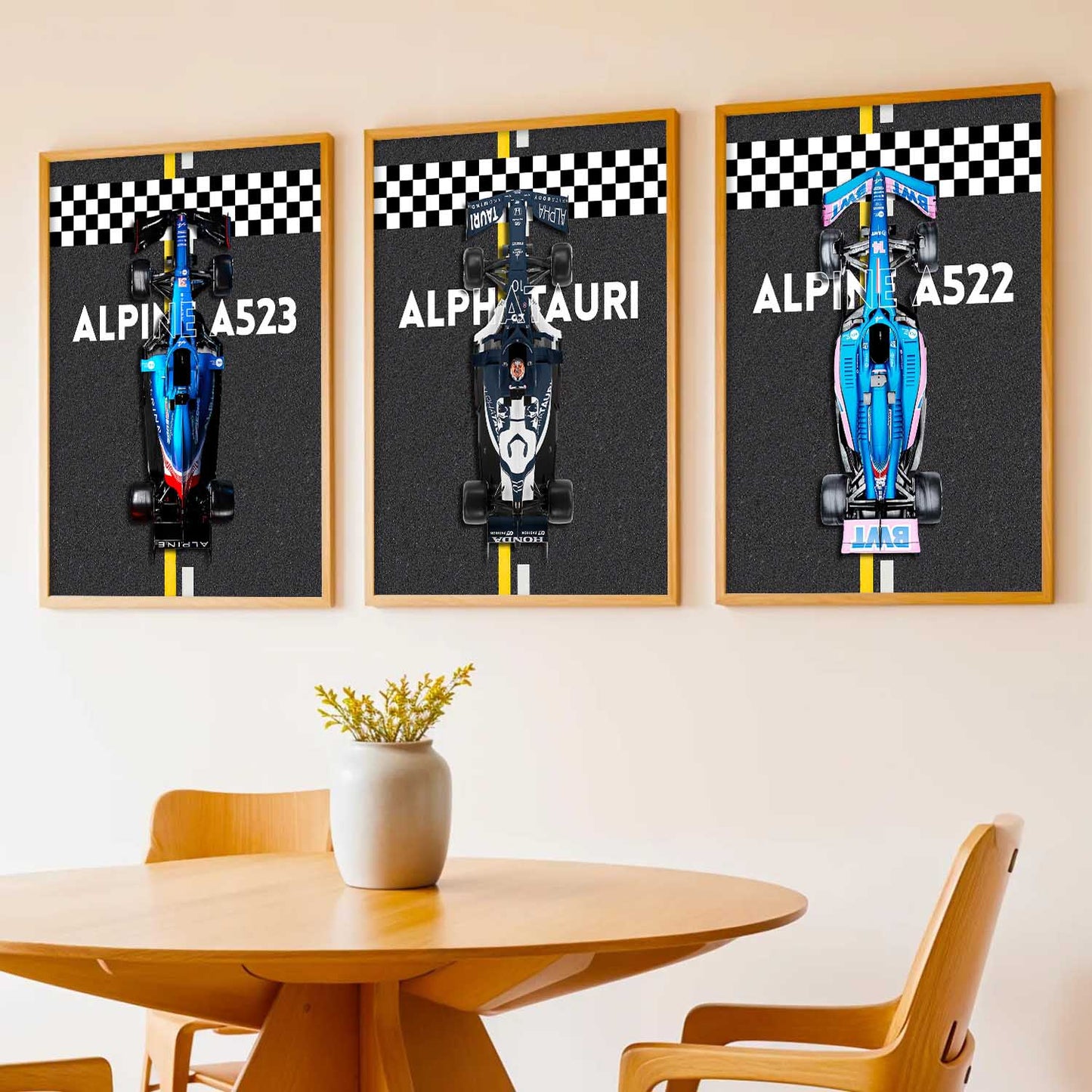 Big Formula 1 Cars Wall Art Paintings for Living Room Bedroom