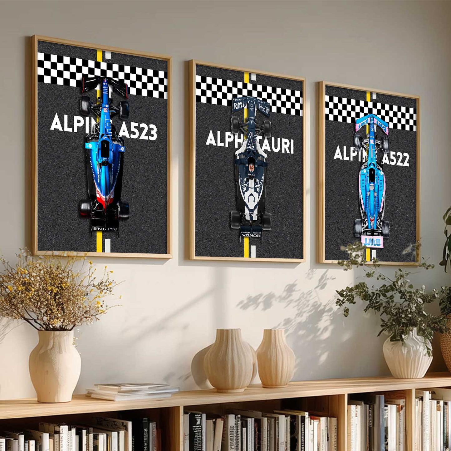 Big Formula 1 Cars Wall Art Paintings for Living Room Bedroom