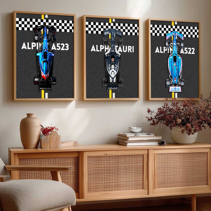 Big Formula 1 Cars Wall Art Paintings for Living Room Bedroom