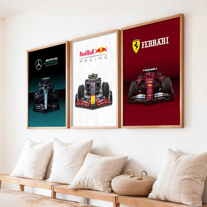 Big Formula 1 Cars Wall Art Paintings for Living Room Bedroom