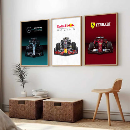 Big Formula 1 Cars Wall Art Paintings for Living Room Bedroom