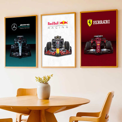 Big Formula 1 Cars Wall Art Paintings for Living Room Bedroom