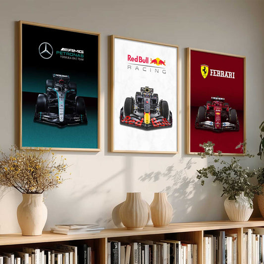 Big Formula 1 Cars Wall Art Paintings for Living Room Bedroom