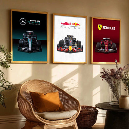 Big Formula 1 Cars Wall Art Paintings for Living Room Bedroom