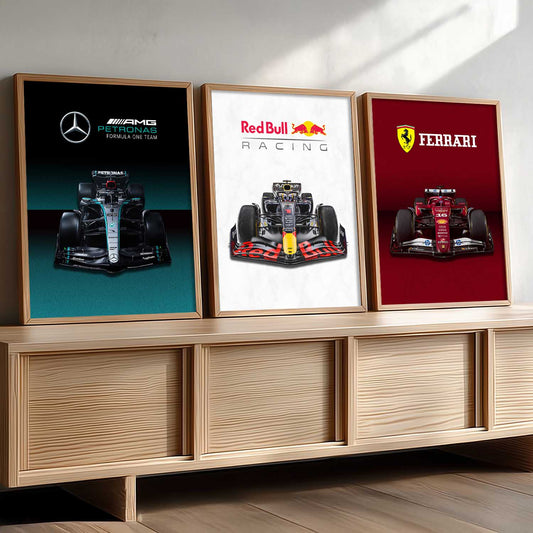 Big Formula 1 Cars Wall Art Paintings for Living Room Bedroom