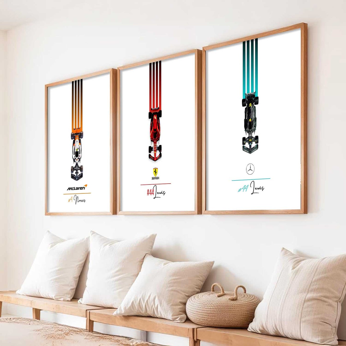 Big Formula 1 Cars Wall Art Paintings for Living Room Bedroom