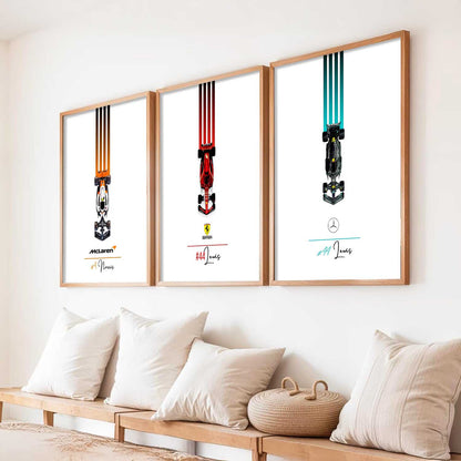 Big Formula 1 Cars Wall Art Paintings for Living Room Bedroom