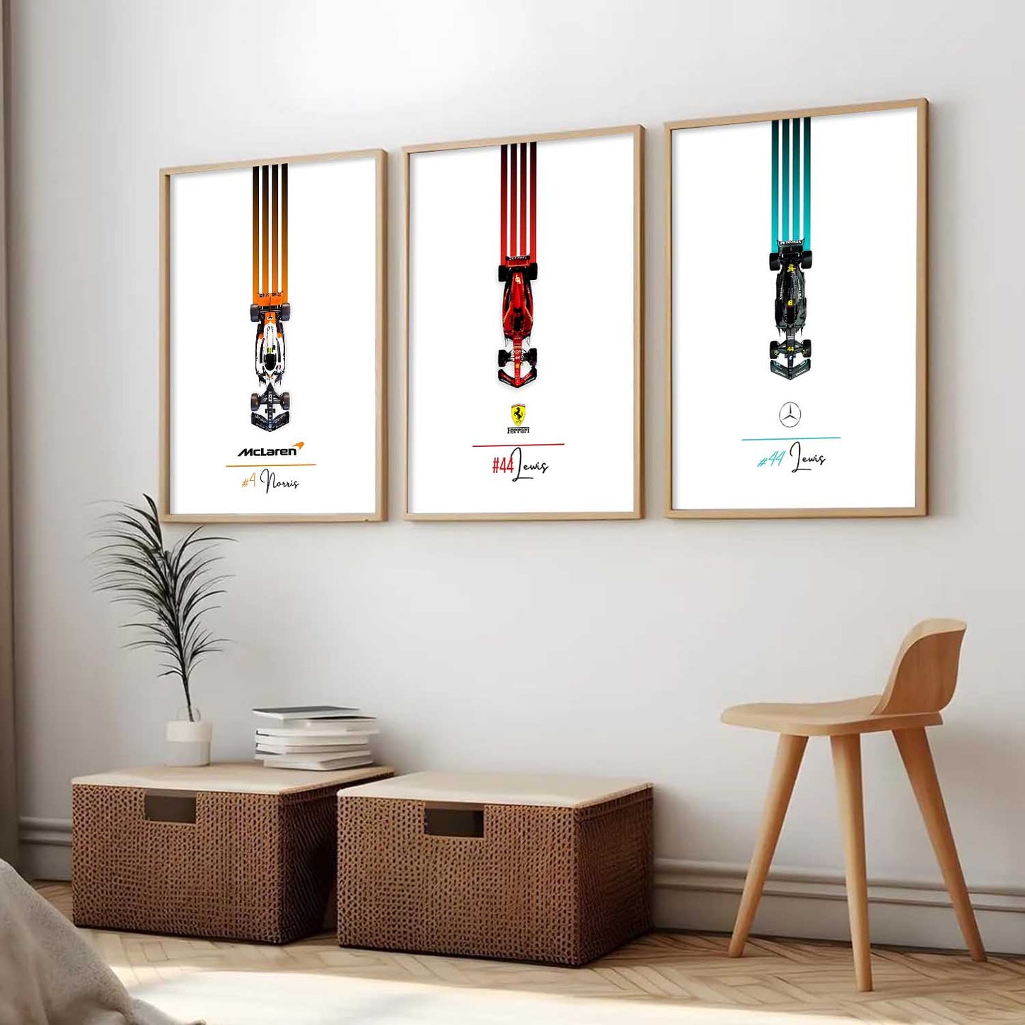 Big Formula 1 Cars Wall Art Paintings for Living Room Bedroom