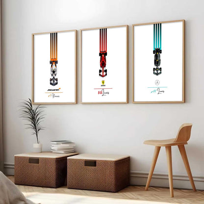 Big Formula 1 Cars Wall Art Paintings for Living Room Bedroom