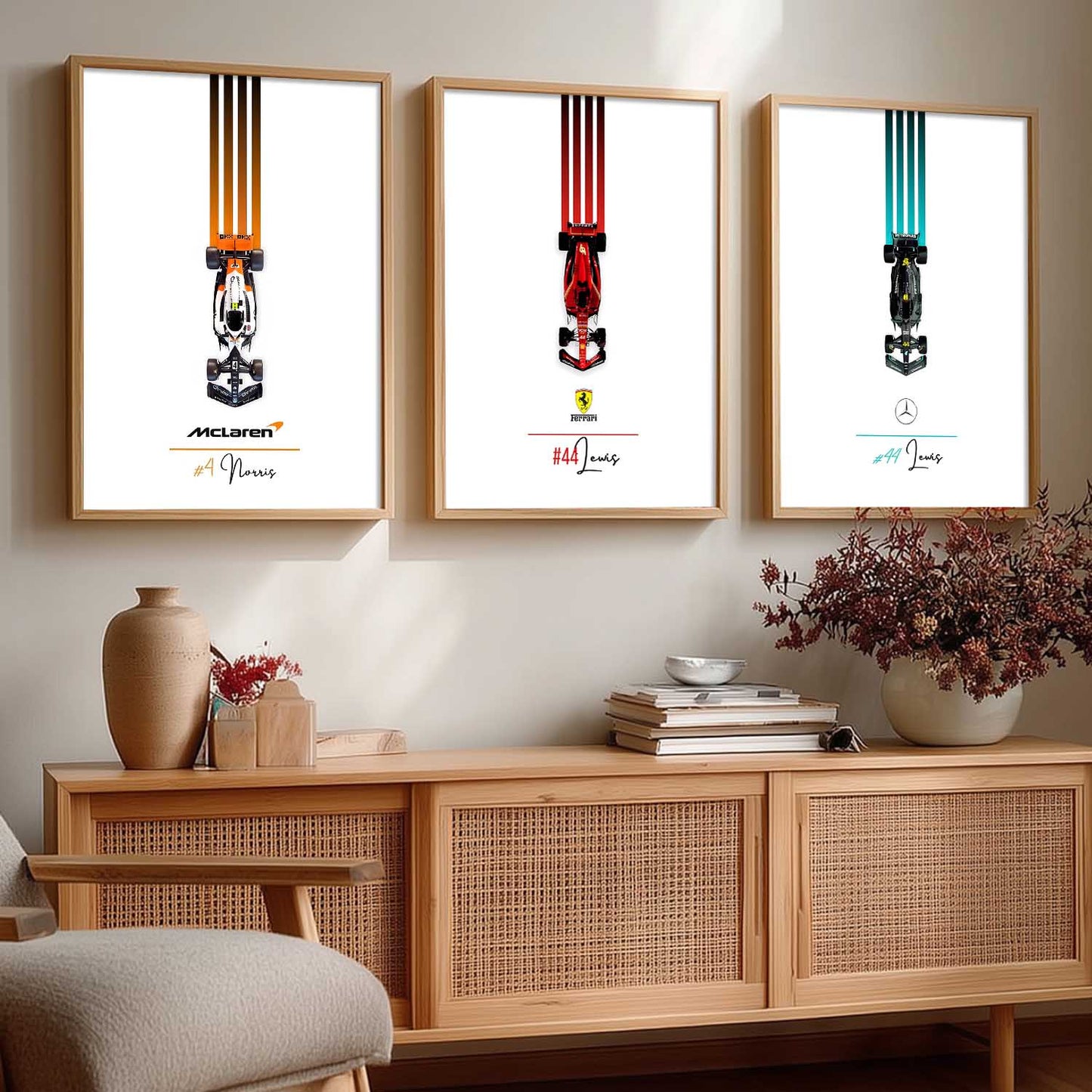 Big Formula 1 Cars Wall Art Paintings for Living Room Bedroom