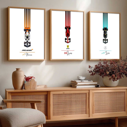 Big Formula 1 Cars Wall Art Paintings for Living Room Bedroom