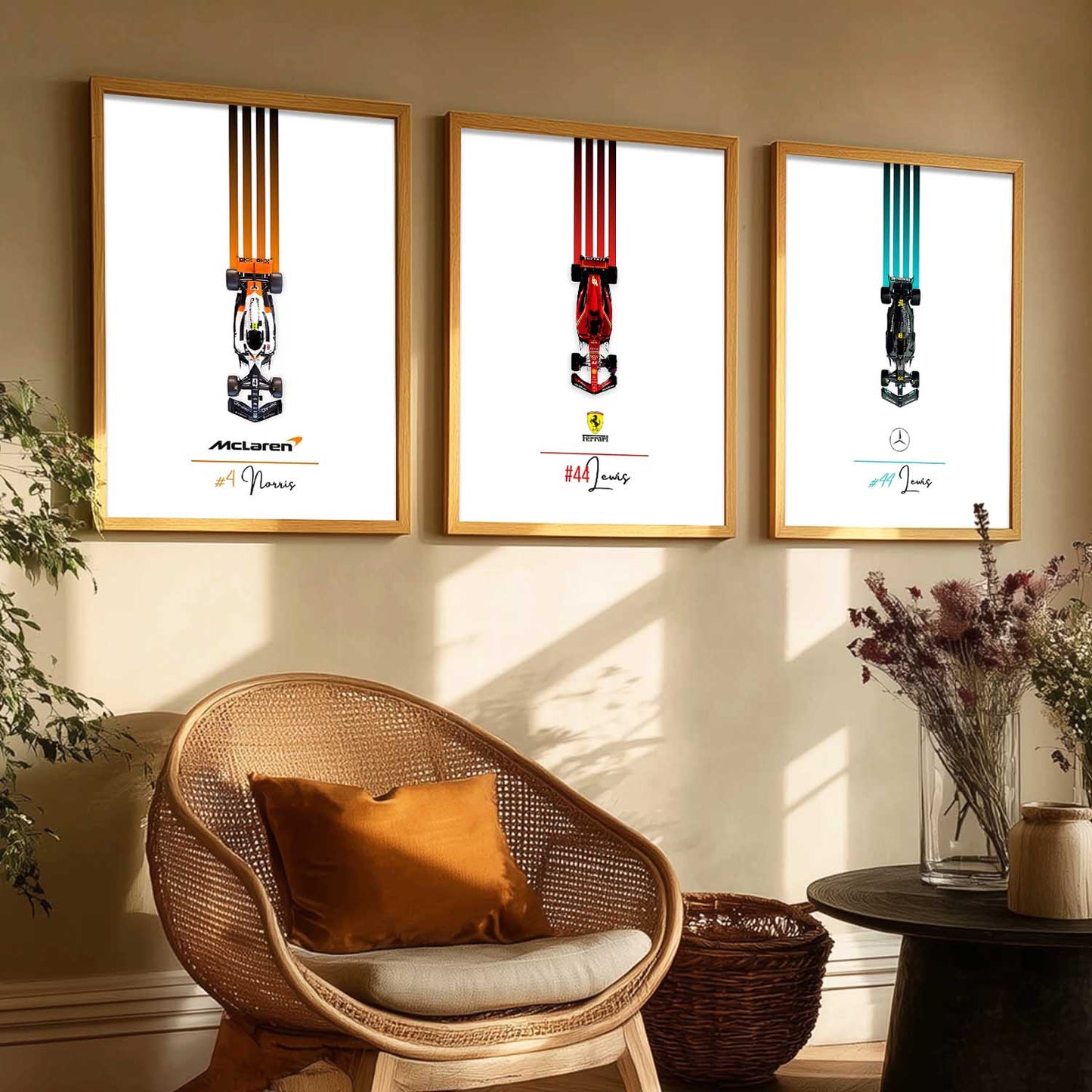 Big Formula 1 Cars Wall Art Paintings for Living Room Bedroom