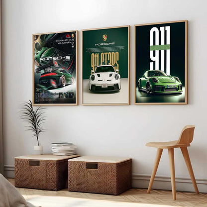 Big Porsche Car Wall Art Paintings for Living Room Bedroom