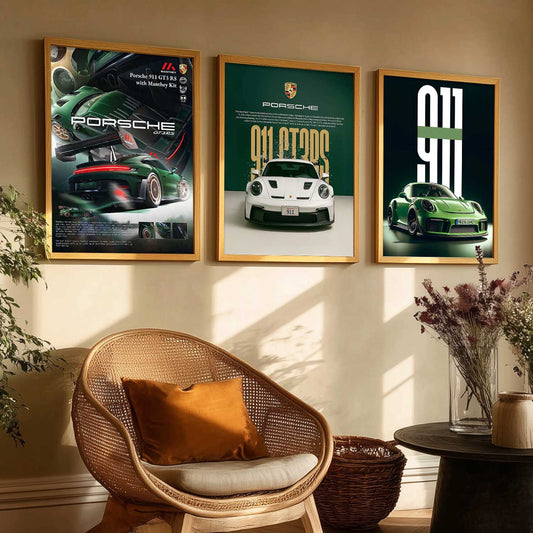 Big Porsche Car Wall Art Paintings for Living Room Bedroom