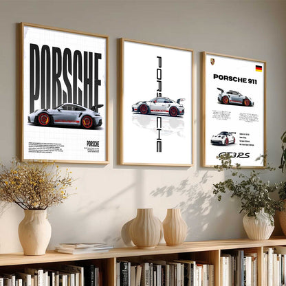 Big Porsche Car Wall Art Paintings for Living Room Bedroom
