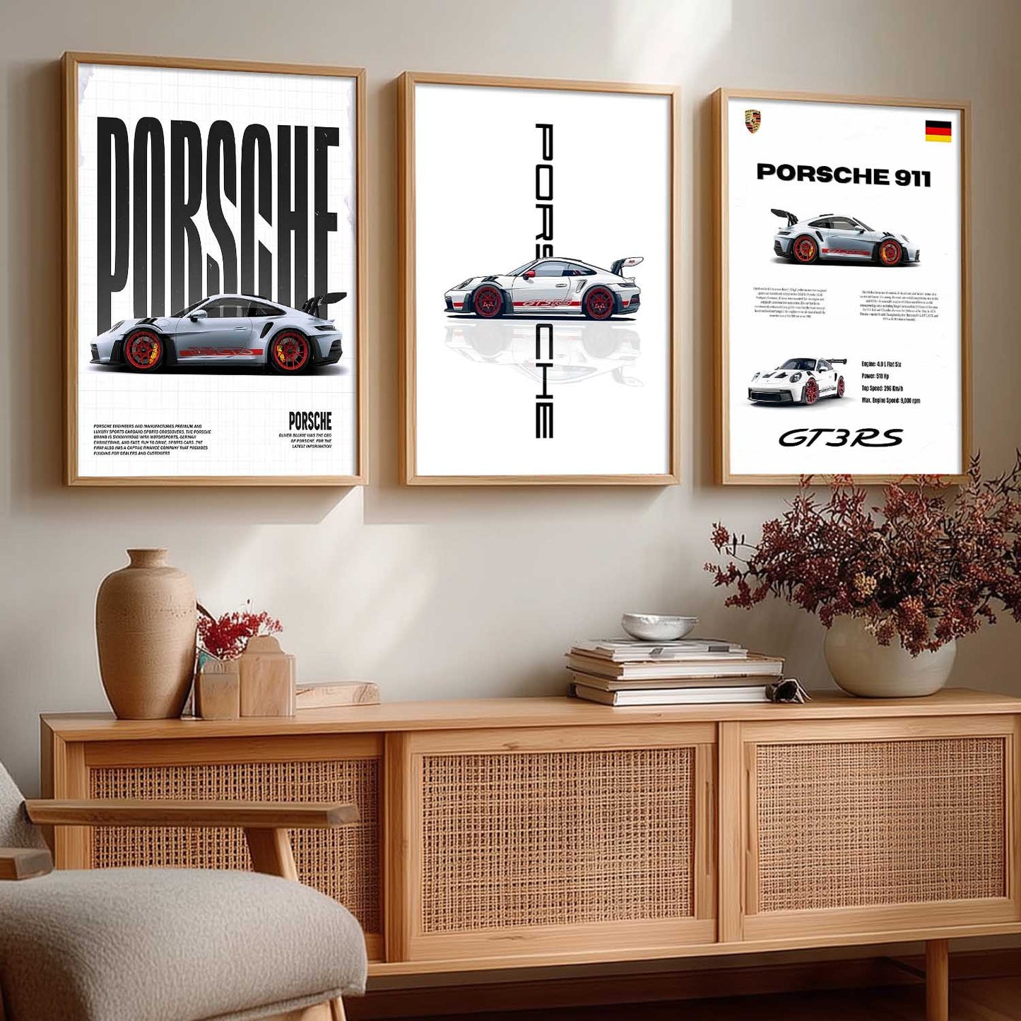 Big Porsche Car Wall Art Paintings for Living Room Bedroom