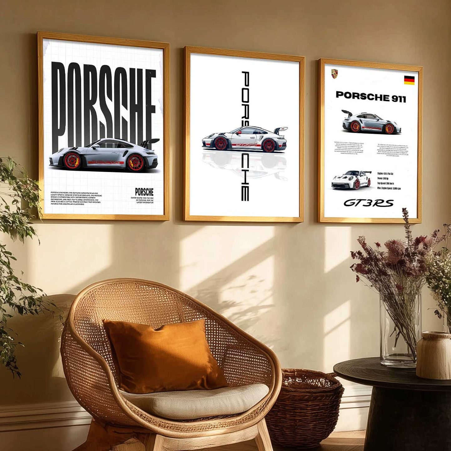 Big Porsche Car Wall Art Paintings for Living Room Bedroom