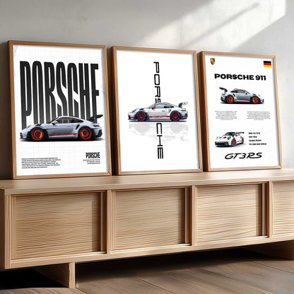 Big Porsche Car Wall Art Paintings for Living Room Bedroom