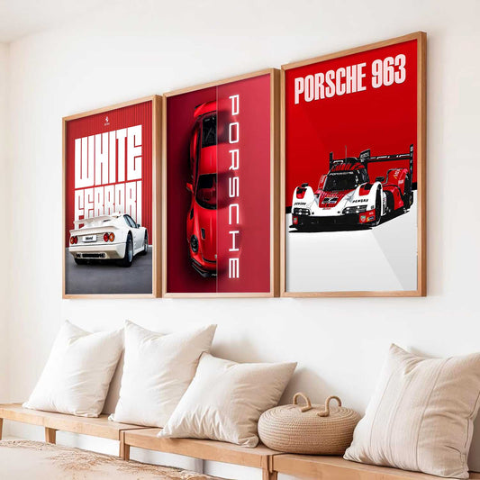 Big Porsche Car  Wall Art Paintings for Living Room Bedroom