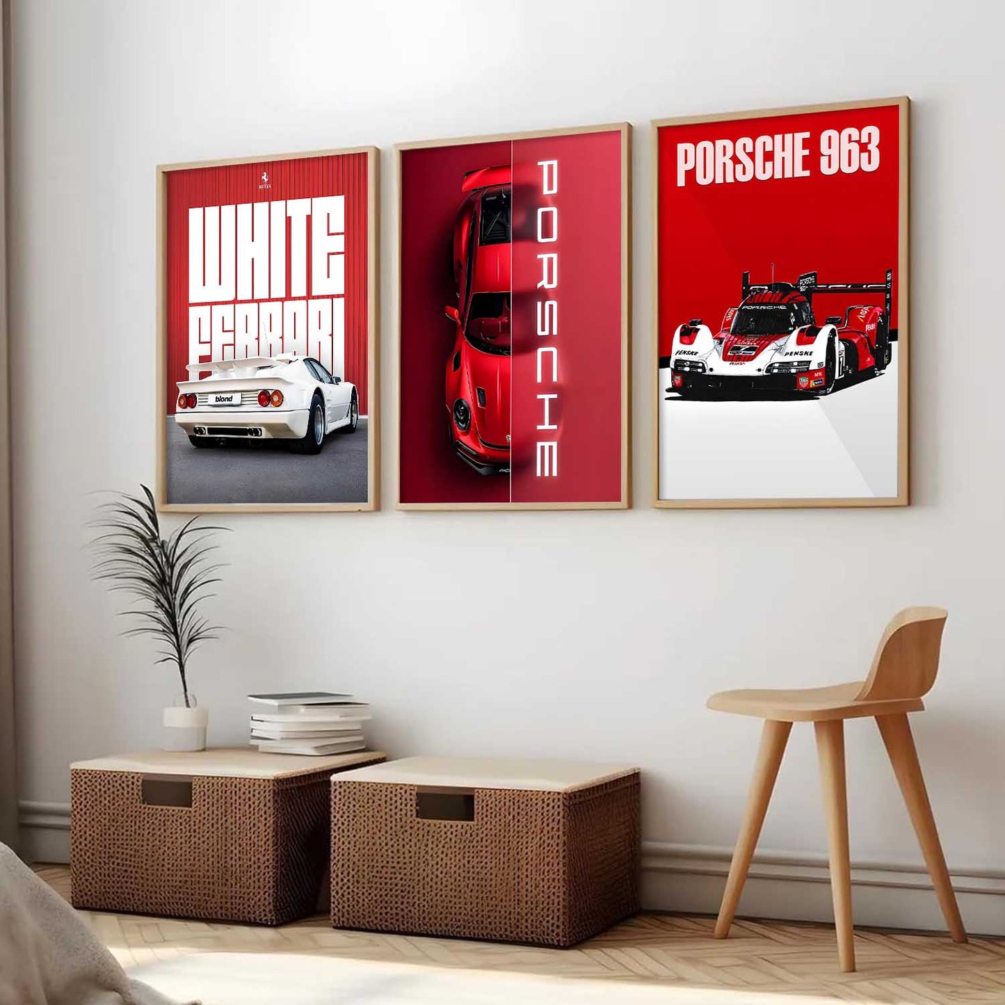 Big Porsche Car  Wall Art Paintings for Living Room Bedroom
