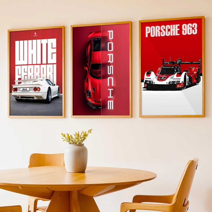 Big Porsche Car  Wall Art Paintings for Living Room Bedroom