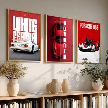 Big Porsche Car  Wall Art Paintings for Living Room Bedroom