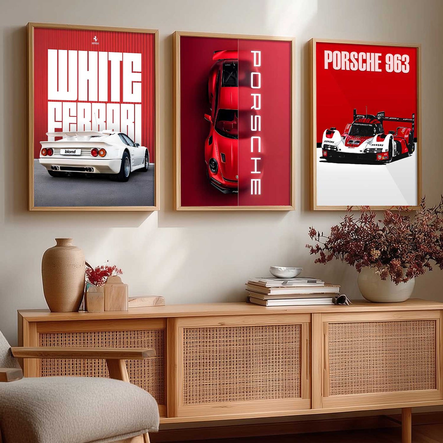 Big Porsche Car  Wall Art Paintings for Living Room Bedroom
