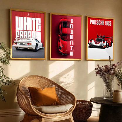 Big Porsche Car  Wall Art Paintings for Living Room Bedroom