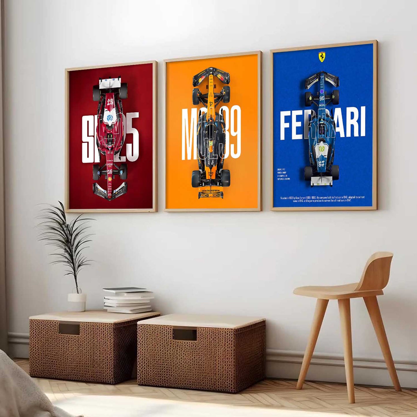 Big Formula 1 Cars Wall Art Paintings for Living Room Bedroom