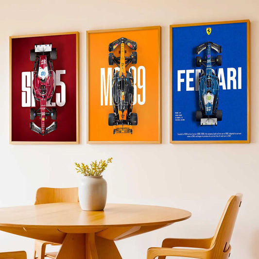 Big Formula 1 Cars Wall Art Paintings for Living Room Bedroom