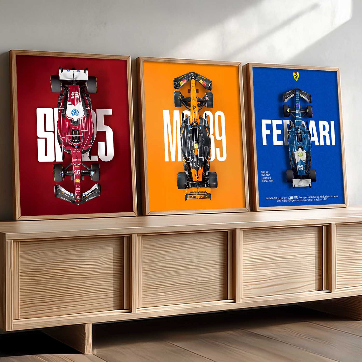 Big Formula 1 Cars Wall Art Paintings for Living Room Bedroom