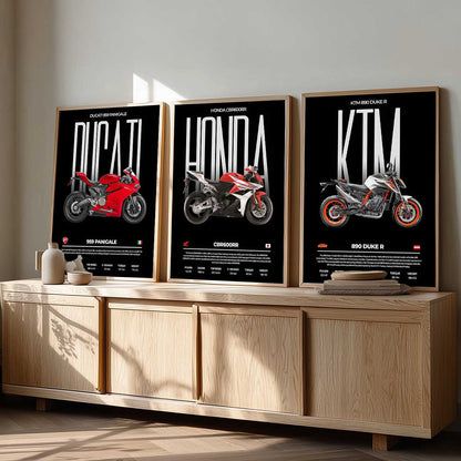 Big Ducati Panigale, Honda CBR, Duke Bike Wall Art Paintings for Living Room Bedroom