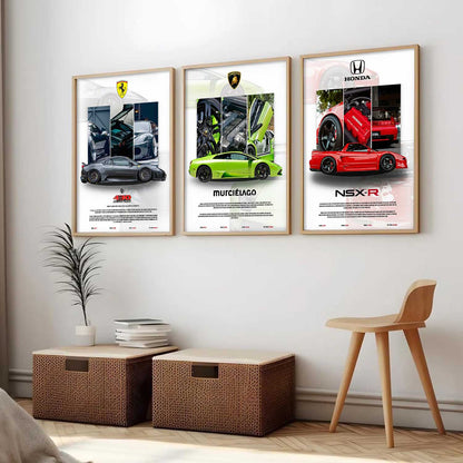 Big Lamborghini, Ferrari Cars  Wall Art Paintings for Living Room Bedroom
