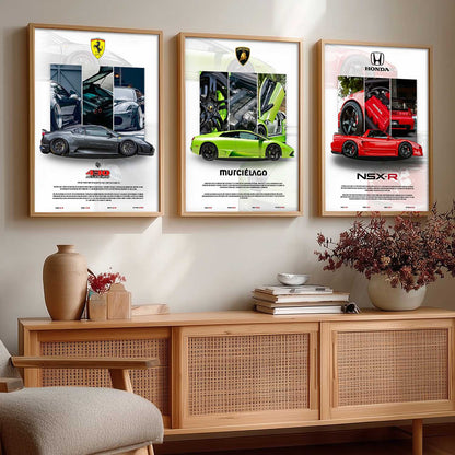 Big Lamborghini, Ferrari Cars  Wall Art Paintings for Living Room Bedroom
