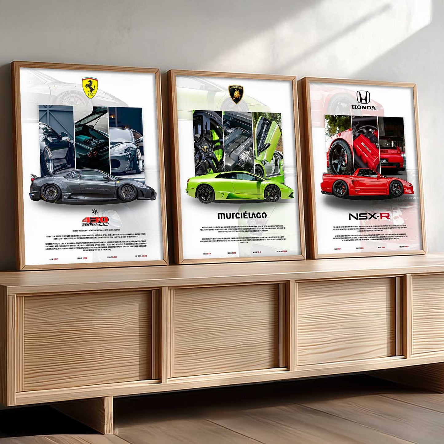 Big Lamborghini, Ferrari Cars  Wall Art Paintings for Living Room Bedroom