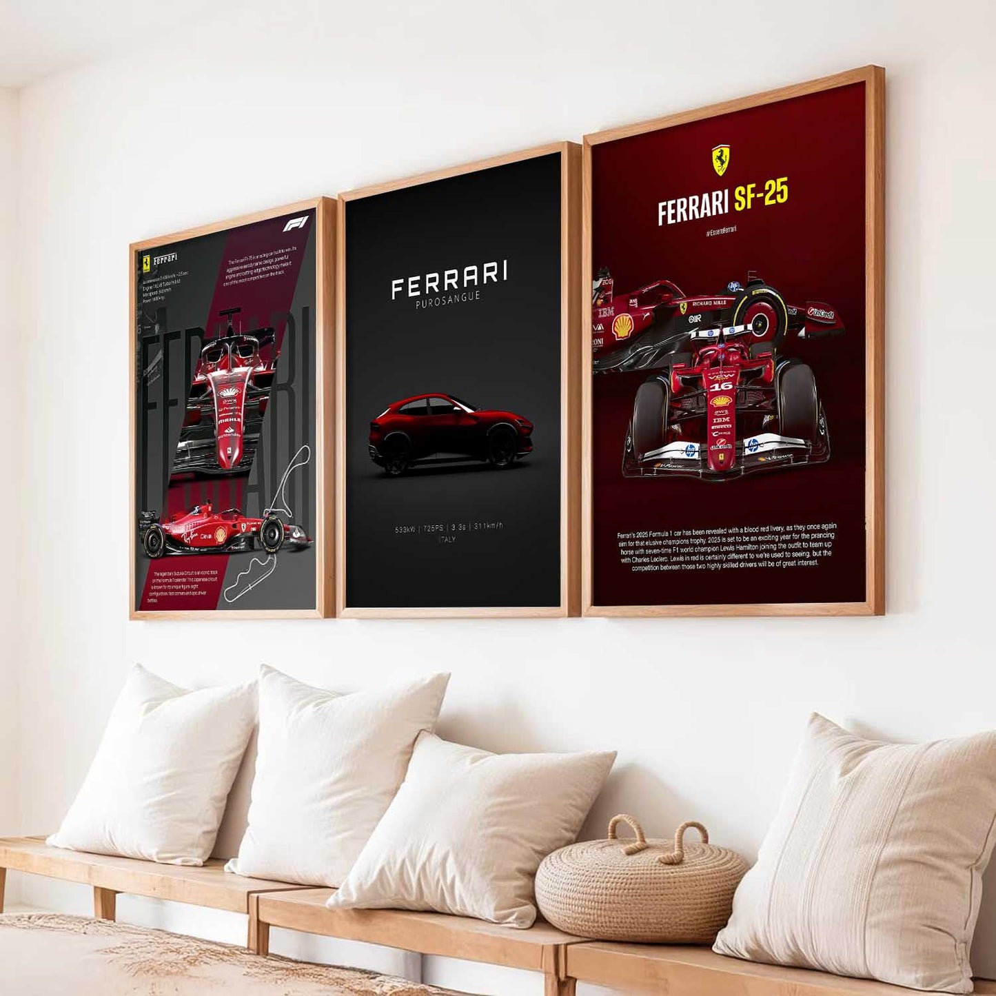 Big Ferrari Cars Wall Art Paintings for Living Room Bedroom
